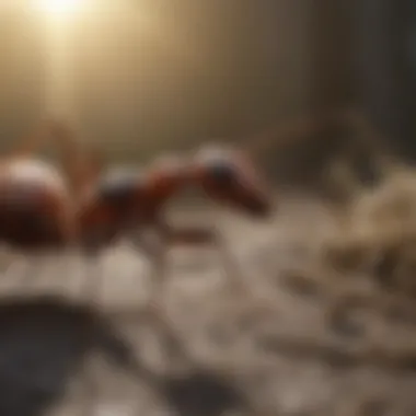A researcher applying a crazy ant killer in a controlled environment