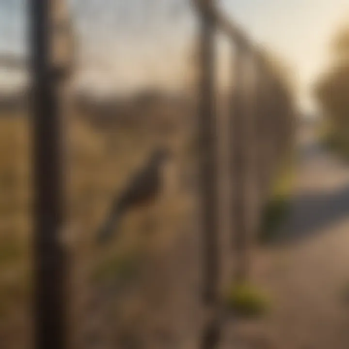 Physical barriers such as nets and spikes installed to prevent birds from nesting.