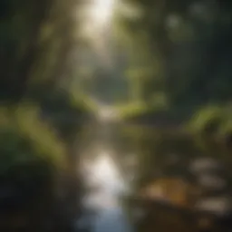 A serene pond with lush vegetation and clear water, illustrating a natural habitat.