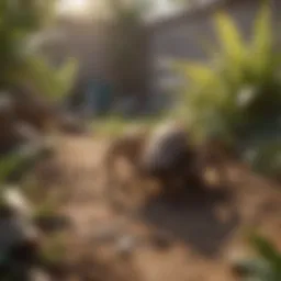 Scorpion hiding in a garden