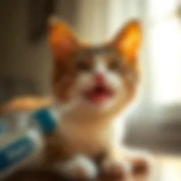 Cat enjoying a waterless flea shampoo application