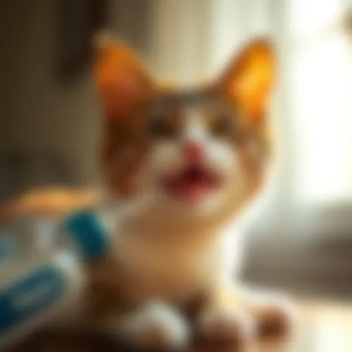Cat enjoying a waterless flea shampoo application