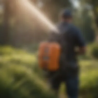 B&G PestPro IV in Action B&G PestPro IV Backpack Sprayer in action during pest control application