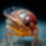 Anatomical Structure of a Flea Close-up view of a flea showcasing its anatomical features