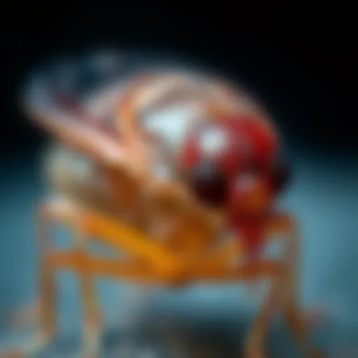 Anatomical Structure of a Flea Close-up view of a flea showcasing its anatomical features