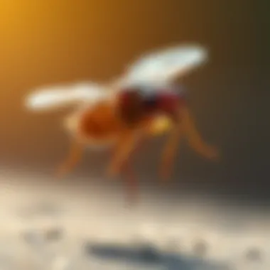 Flea in Action: The Art of Jumping Illustration of a flea in mid-jump, emphasizing its agility
