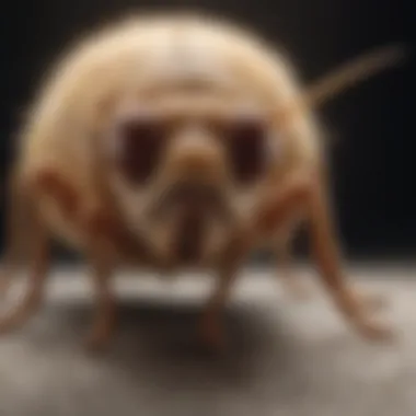 Close-up of a flea on a dog fur