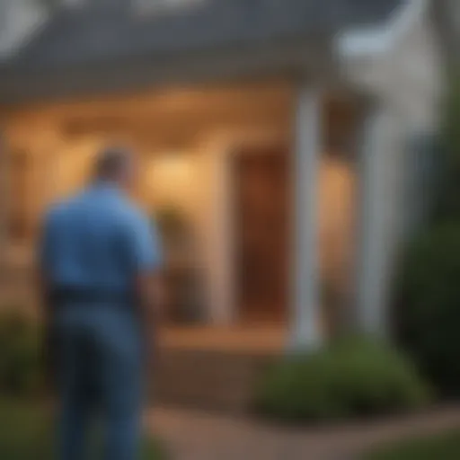 A professional inspecting a home for pest issues