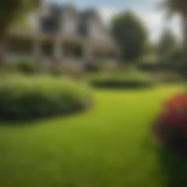 A vibrant yard treated with mosquito granules showcasing a lush green lawn.