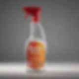 Close-up of boric acid liquid spray bottle