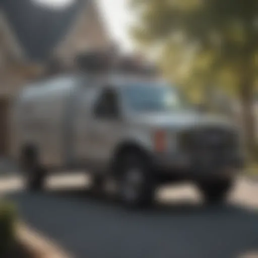 Arrow Exterminators service vehicle parked in a residential area