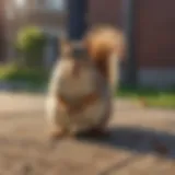 A close-up of a squirrel in Cedar Rapids, showcasing its behaviors in an urban setting.