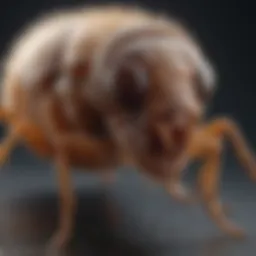 A close-up of a flea on a pet's fur