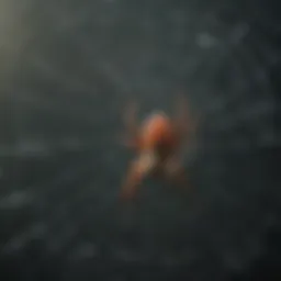 A spider web intricately designed in a corner