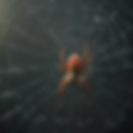 A spider web intricately designed in a corner
