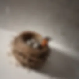 Close up of a bird's nest in a bathroom vent