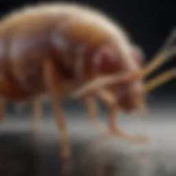 A close-up view of a flea on a pet's fur