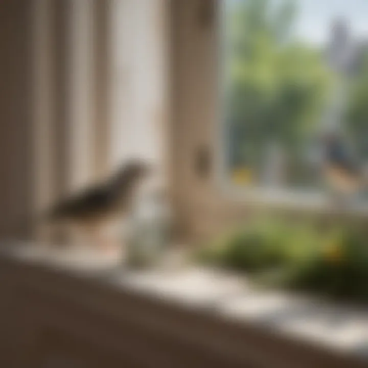 An eco-friendly repellent spray being applied on a window sill