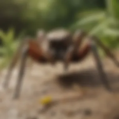 Ecological diagram illustrating the role of wolf spiders in pest control.