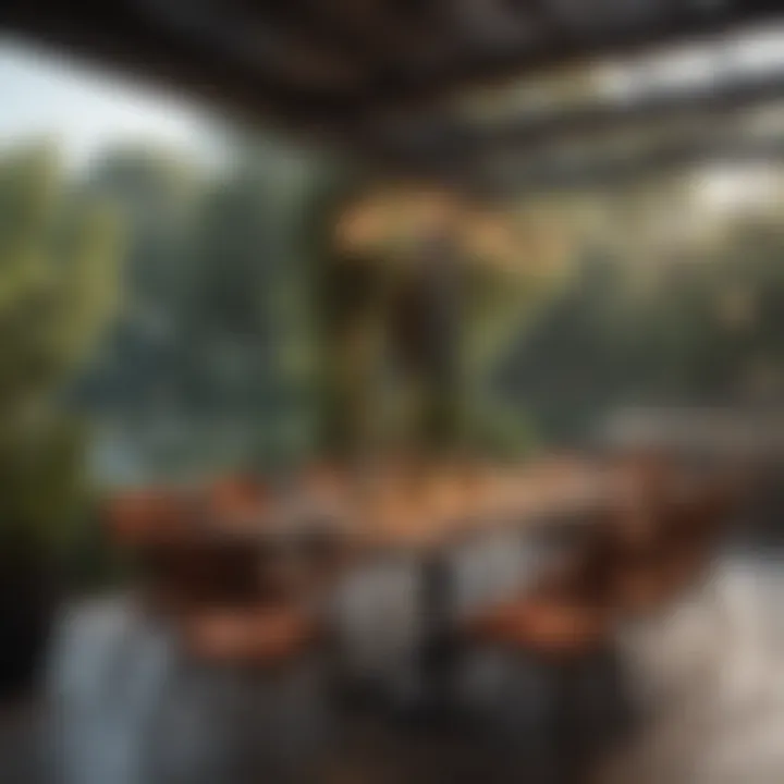 Clean outdoor dining area set up for guests