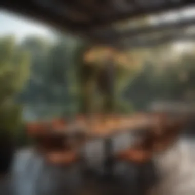 Hygienic Outdoor Dining Space Clean outdoor dining area set up for guests