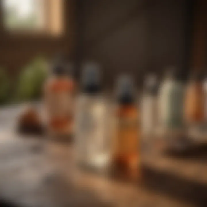Various natural repellents displayed on a wooden table