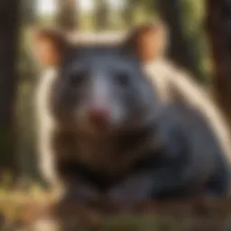 A possum in its natural habitat showcasing its unique features