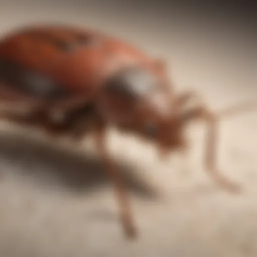 Close-up of a bed bug on fabric