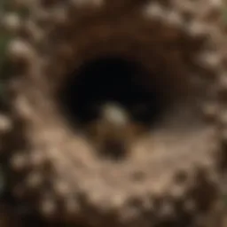 Close-up of a wasp nest in nature