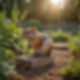 A beautifully designed humane chipmunk trap set in a garden.
