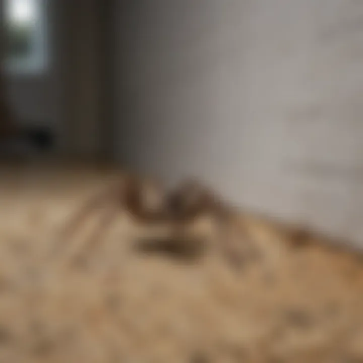 Interior home areas commonly infested by wolf spiders, demonstrating prevention techniques.