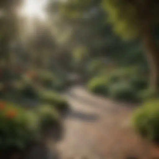 Overview of a well-maintained garden with spider-friendly plants removed