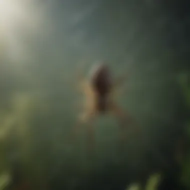 Close-up of a spider on a web, highlighting its natural habitat