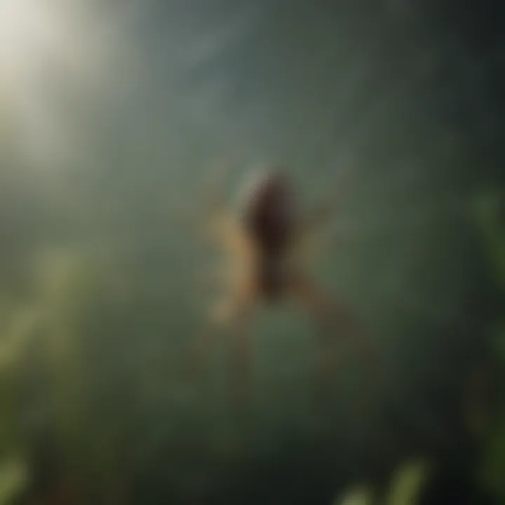 Close-up of a spider on a web, highlighting its natural habitat