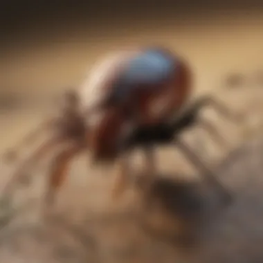 Illustration of a tick with identifying features labeled