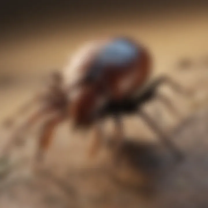 Illustration of a tick with identifying features labeled
