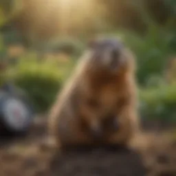 A well-maintained garden with groundhog deterrents