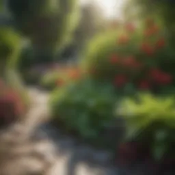 Vibrant garden with healthy plants