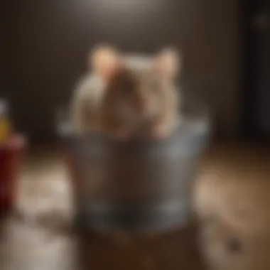Humane capture of a mouse in a bucket trap