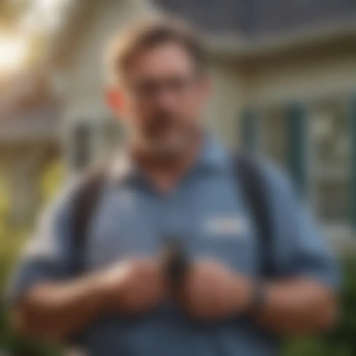 Homeowner learning about pest management