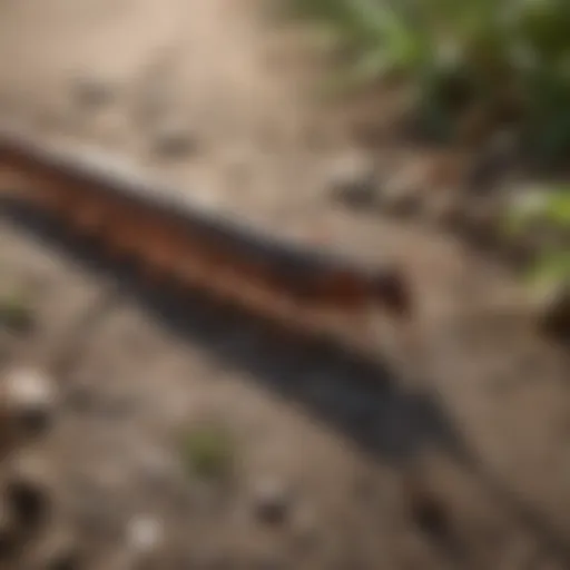 Close-up of a centipede on a surface