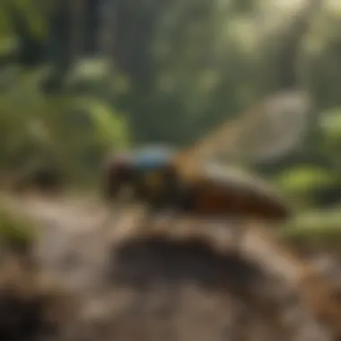 Diverse Flying Insects in Nature Various flying insects in a natural environment.