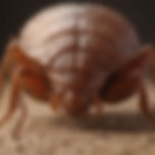 Close-up of bed bug morphological features