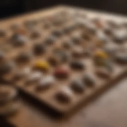 Various types of mouse bait options displayed on a table