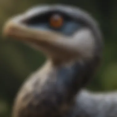 A close-up of a snake bird displaying its distinctive features.