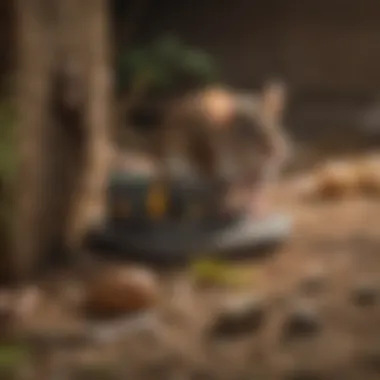 Close-up of a mice bait station set up in a corner