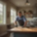 A pest control technician inspecting a home in Brandon, Florida.