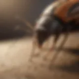 A close-up view of pest control treatment in action