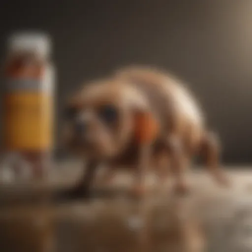A variety of flea medication products for dogs