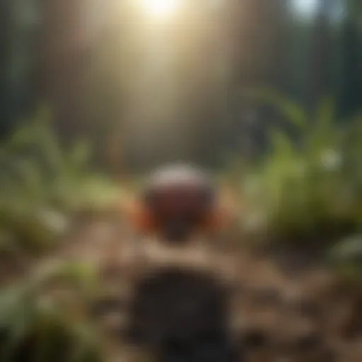 Close-up view of a tick on vegetation